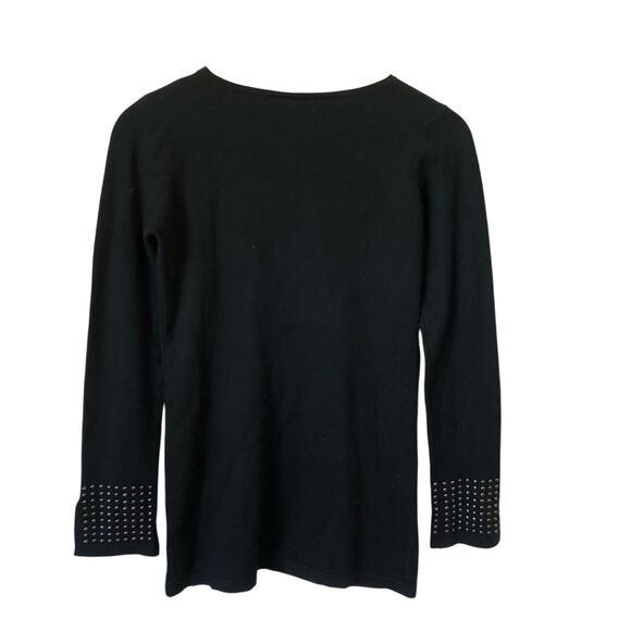 Vila Milano Studded Sweater Women’s M Wool Blend Black Soft Stretch Holiday - Picture 3 of 8